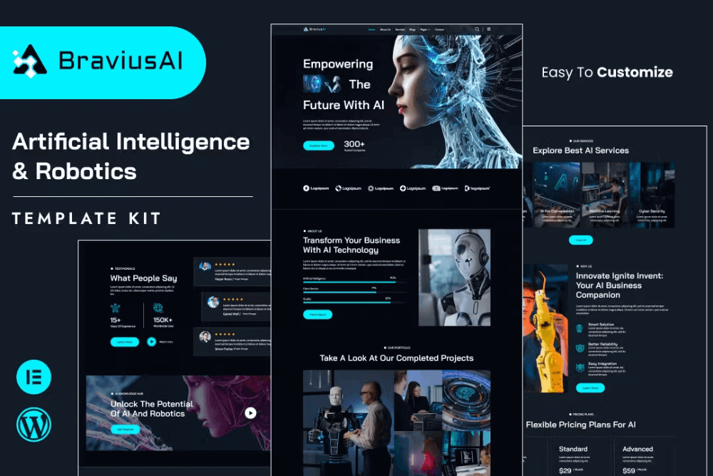 Braviusai – Ai & Robotics Elementor Template Kit
