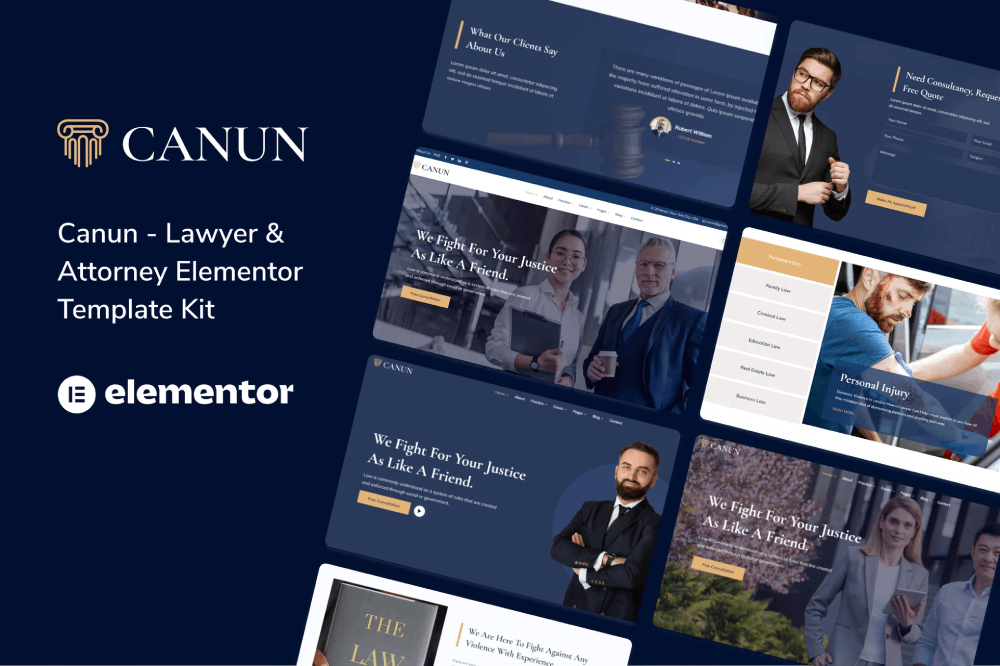 Canun – Lawyer Attorney And Law Firm Elementor Template Kit