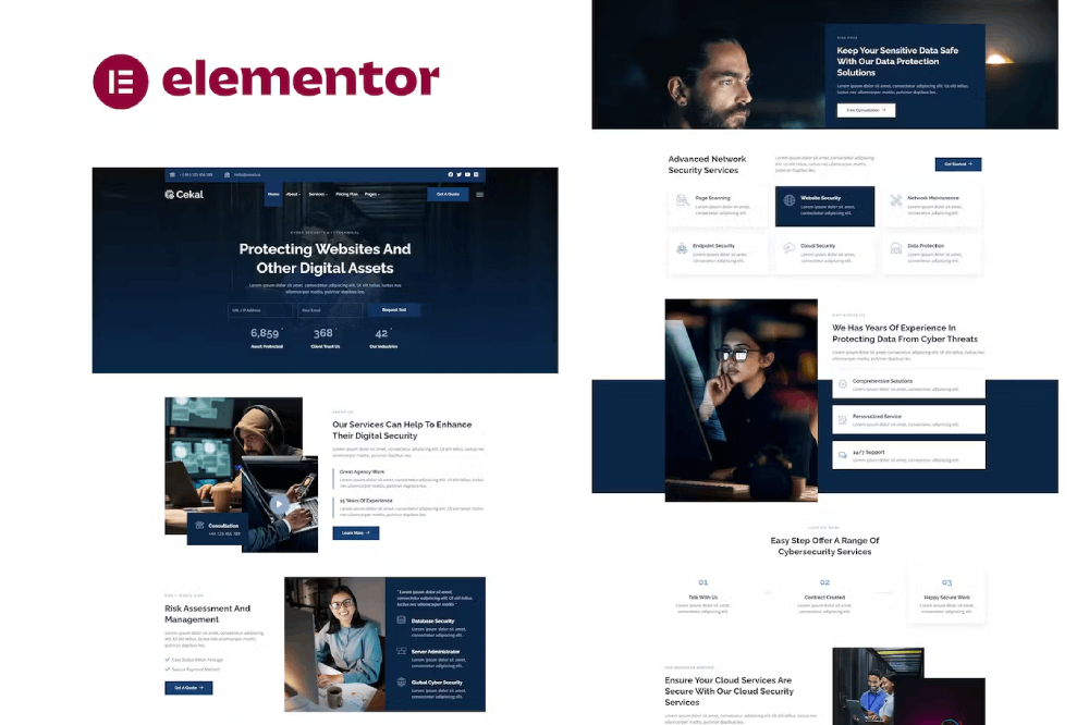 Cekal – Cyber Security & It Service Elementor Template Kit