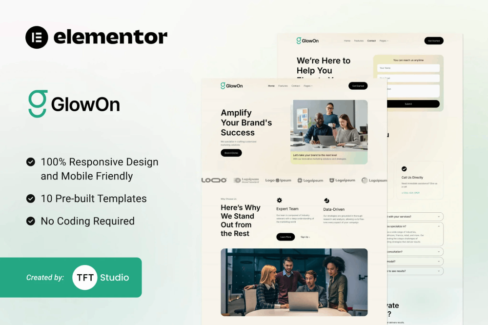 Glowon – Digital Marketing Agencies, Modern Elementor Template Kit