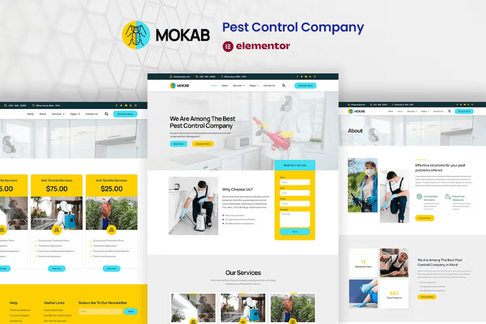 Mokab – Pest Control Services Elementor Pro Template Kit