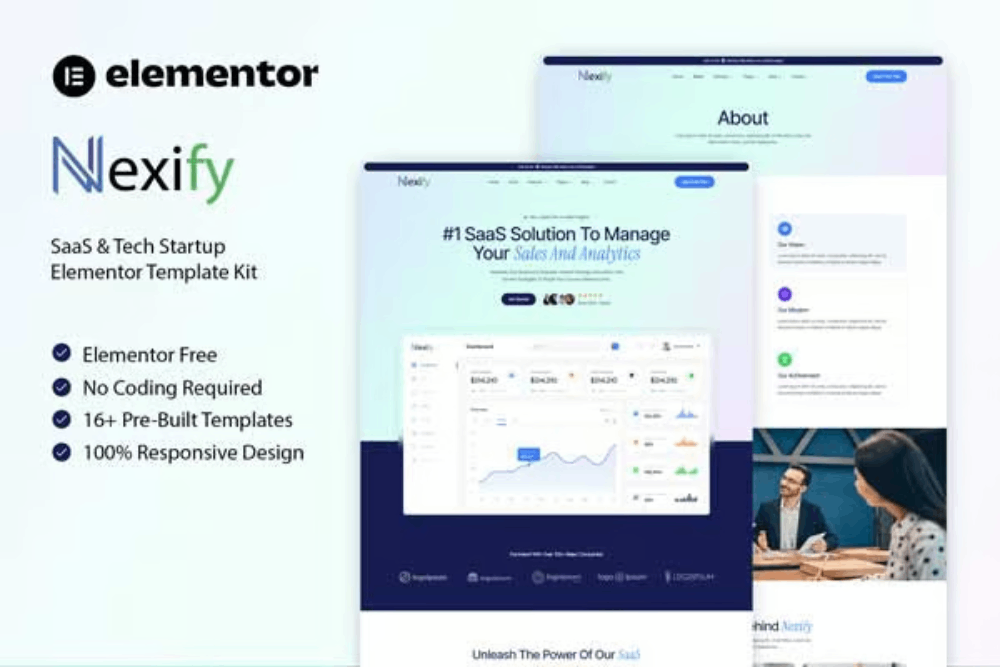 Nexify – Saas & Tech Startup Elementor Template Kit