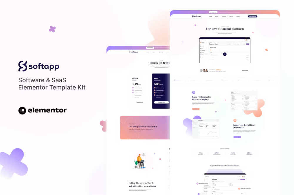Softapp – Software & Saas Elementor Template Kit