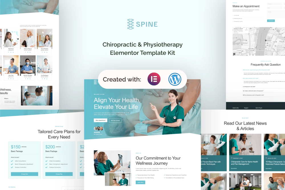 Spine – Chiropractic & Physiotherapy Elementor Template Kit