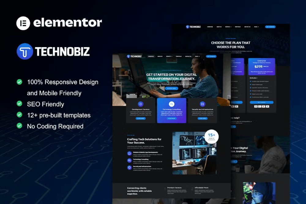 Technobiz – It Solutions & Services Elementor Pro Template Kit