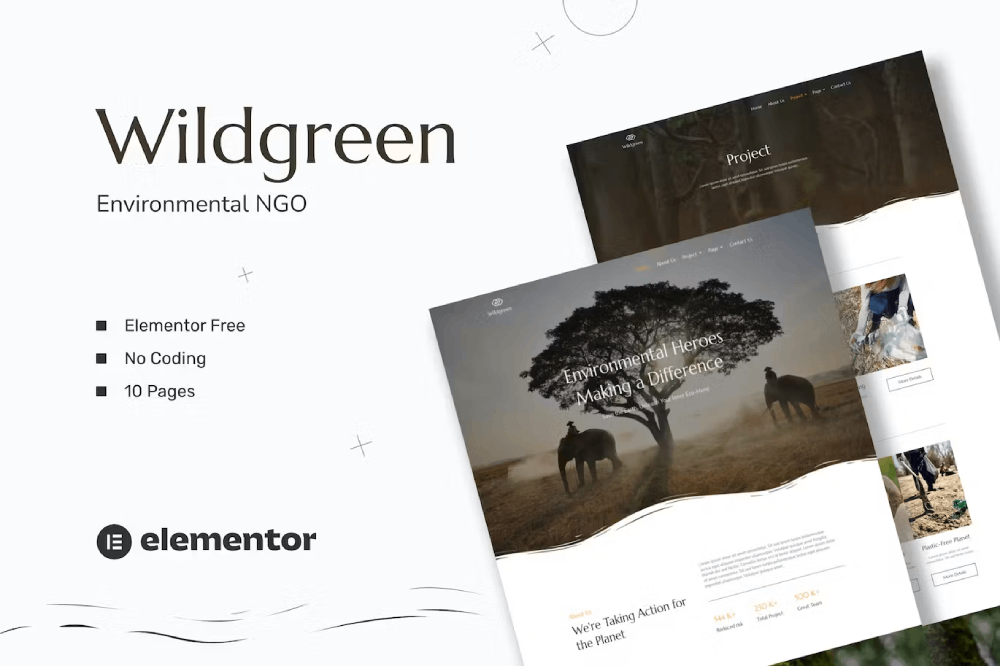 Wildgreen – Environmental Ngo Elementor Template Kit