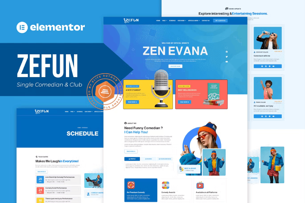 Zefun – Comedian & Entertainer Elementor Template Kit