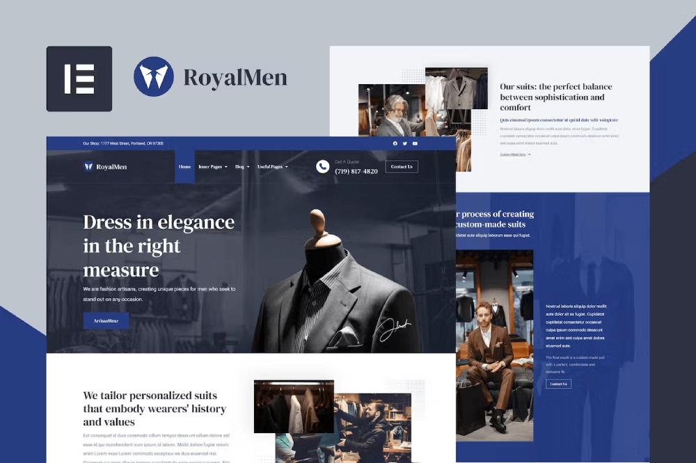Royalmen – Tailored Suits Elementor Pro Template Kit