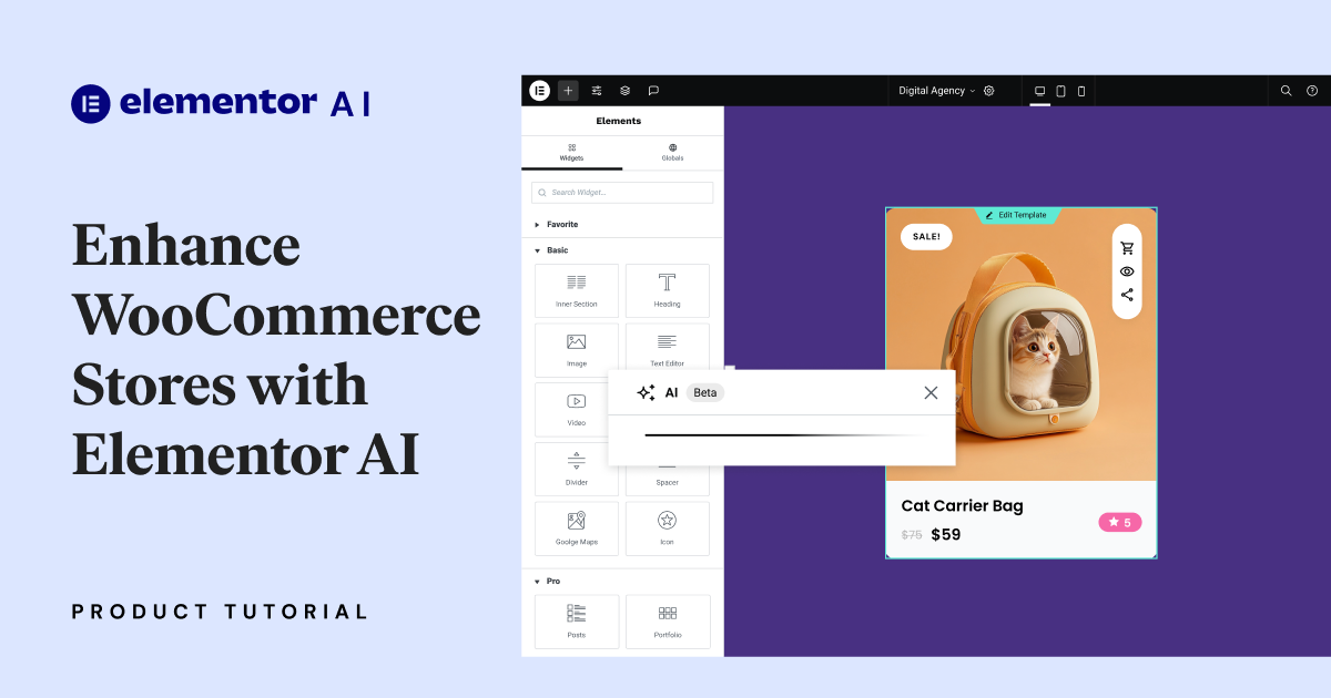 Product Tutorial: Enhance Woocommerce Product Items With Dynamic Hover Actions Using Elementor Ai | Elementor