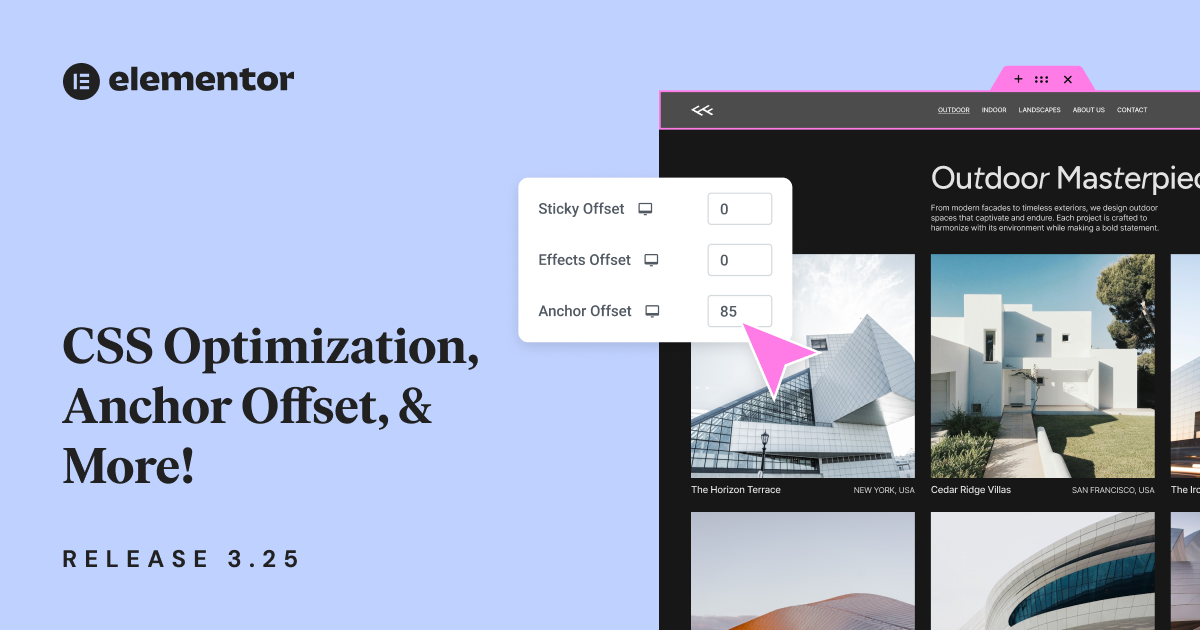 New In Elementor 3.25: Css Optimization, New Anchor Offset Control & Pagination Options For Live Results