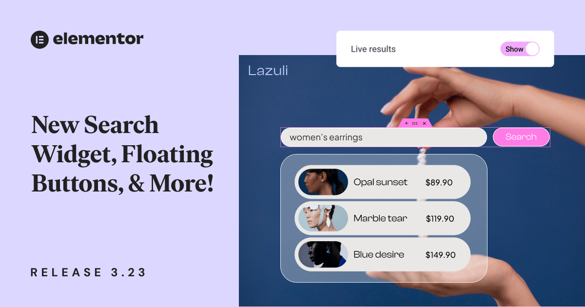 Introducing Elementor 3.23: Live Results, Floating Buttons, Link In Bio & More! | Elementor