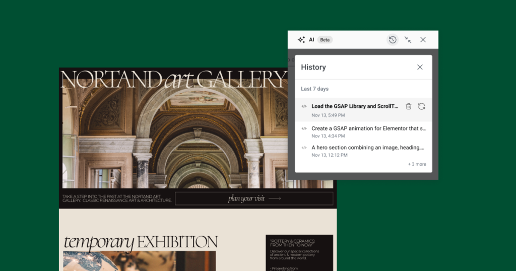 Ai Release 0.9 Leveraging Prompt History Animate Faster With Elementor Ai: A Tutorial 2