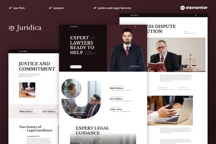Juridica – Lawyer Attorney And Law Firm Elementor Pro Template Kit