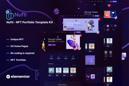 Nufti – Nft Collections Elementor Template Kit