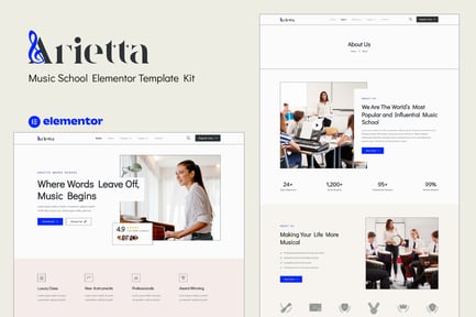 Arietta – Music School Elementor Template Kit
