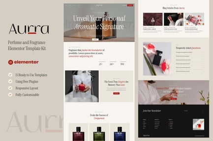 Aurra – Perfume And Fragrance Elementor Template Kit