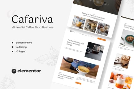 Cafariva – Minimalist Cafe &Coffee Elementor Template Kit
