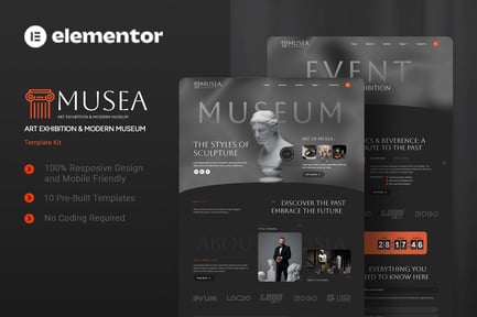 Musea – Art Exhibition & Modern Museum Elementor Template Kit
