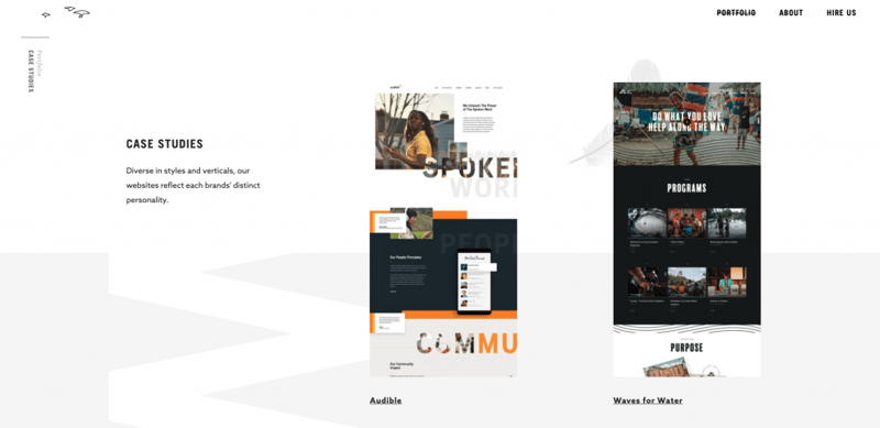 elegant seagulls portfolio example