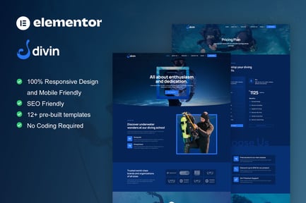 Divin – Diving Club Elementor Protemplate Kit