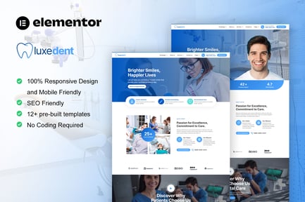 Luxedent – Dentist & Dental Care Elementor Pro Template Kit