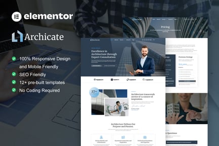 Archicate – Architecture & Construction Consultant Elementor Pro Template Kit