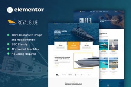 Royalblue – Yacht Club & Boat Rental Elementor Template Kit