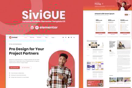 Sivigue – Personal Portfolio Elementor Template Kit
