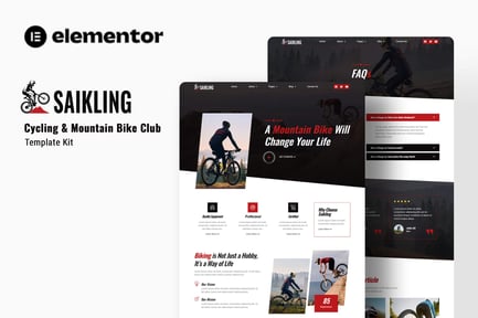 Saikling – Cycling Mountain Bike Club Elementor Template Kit