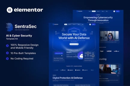 Sentrasec – Ai & Cyber Security Elementor Template Kit