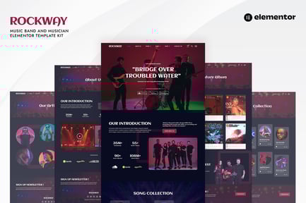 Rockway – Music Band & Musician Elementor Template Kit