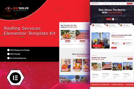 Roofsolve – Roofing Services Elementor Template Kit