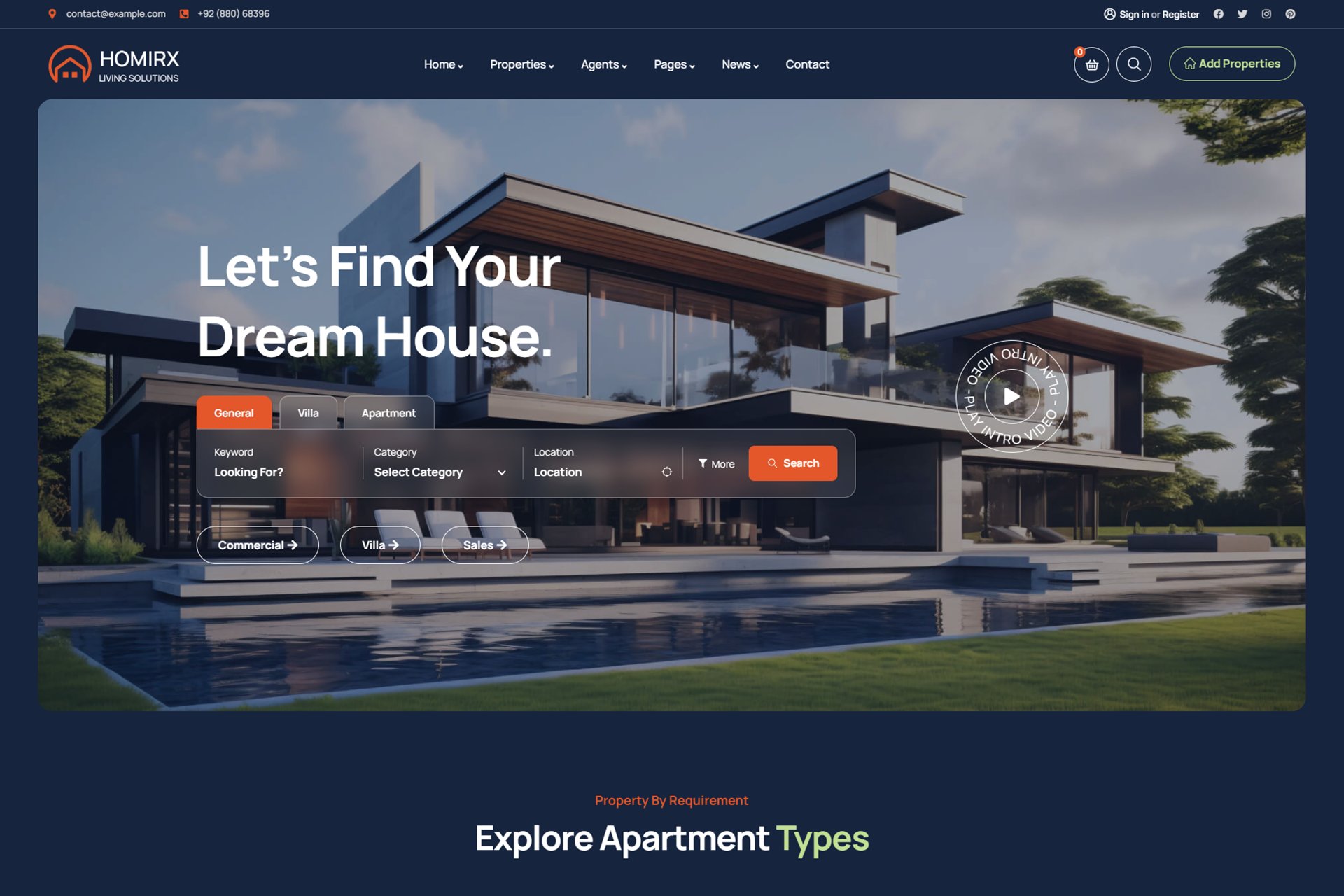 Homirx – Real Estate Wordpress Theme