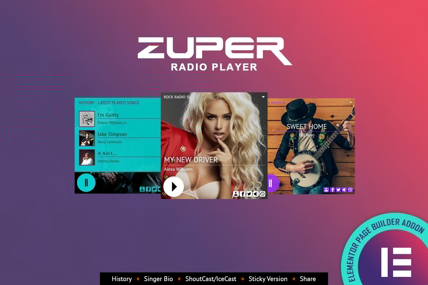 Zuper – Shoutcast Icecast Radio Player – Elementor