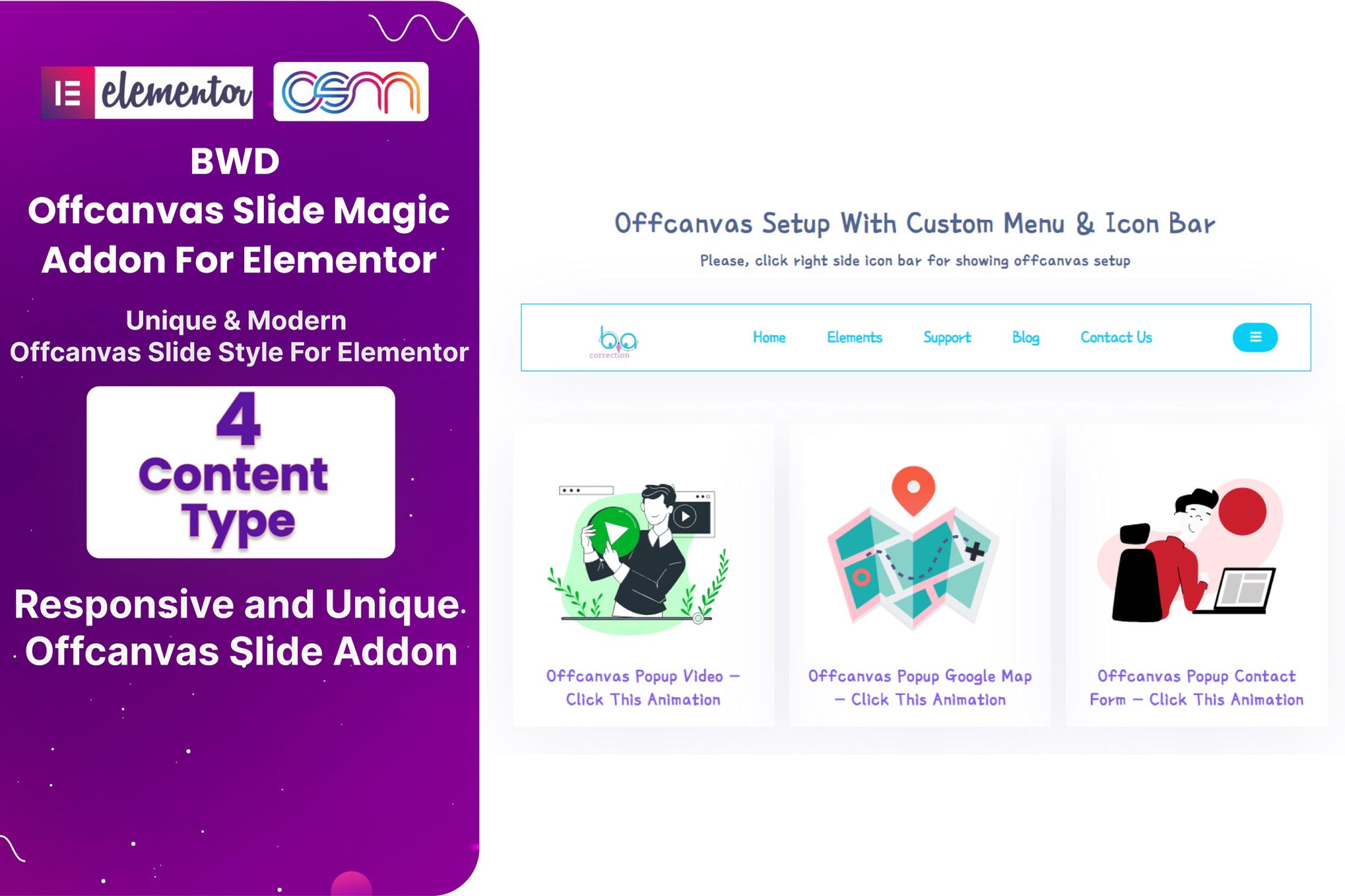 Offcanvas Slide Magic Addon For Elementor