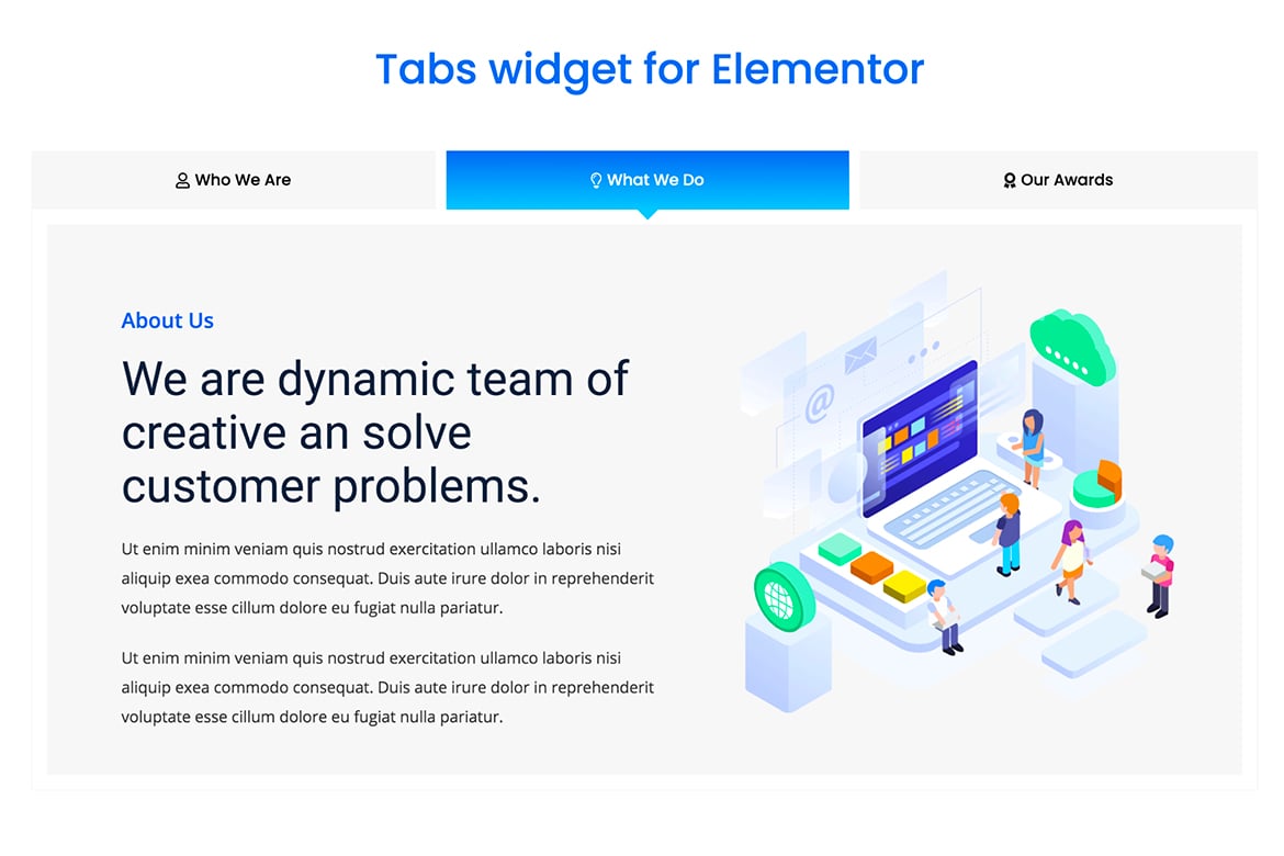 Elementor Tabs Addon, Widget