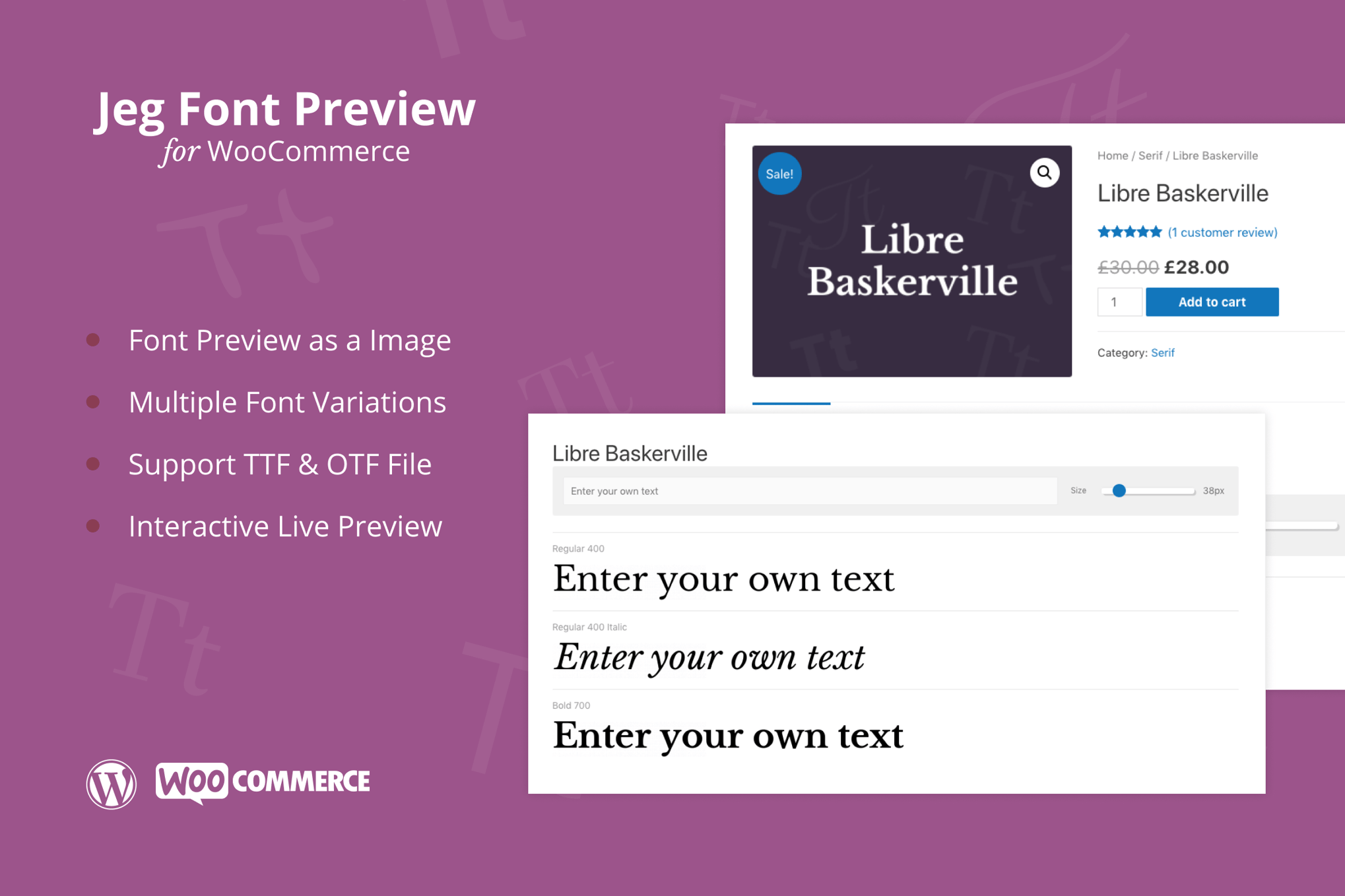 Jeg Font Preview – Woocommerce Extension Plugin