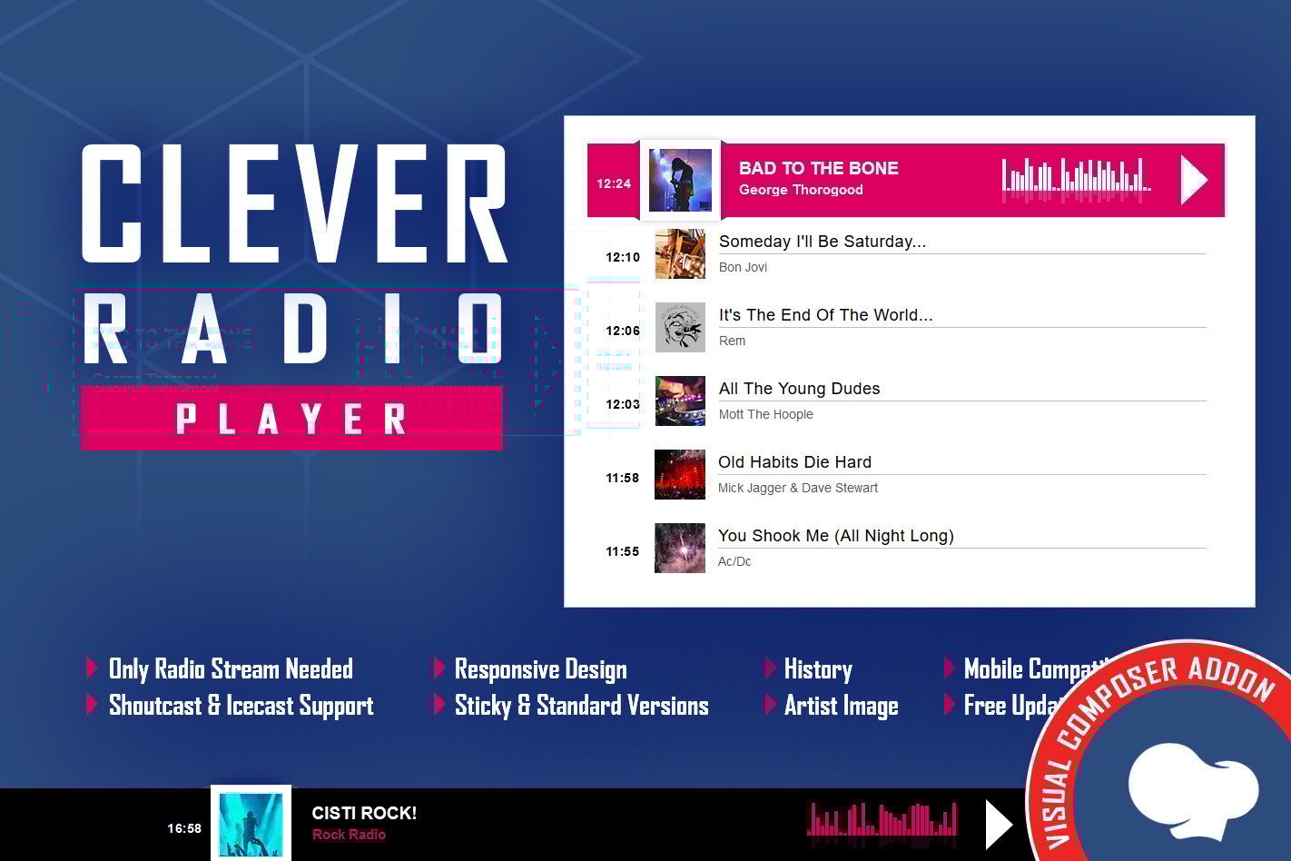 Clever – Html5 Radio Player – Addon For Wpbakery