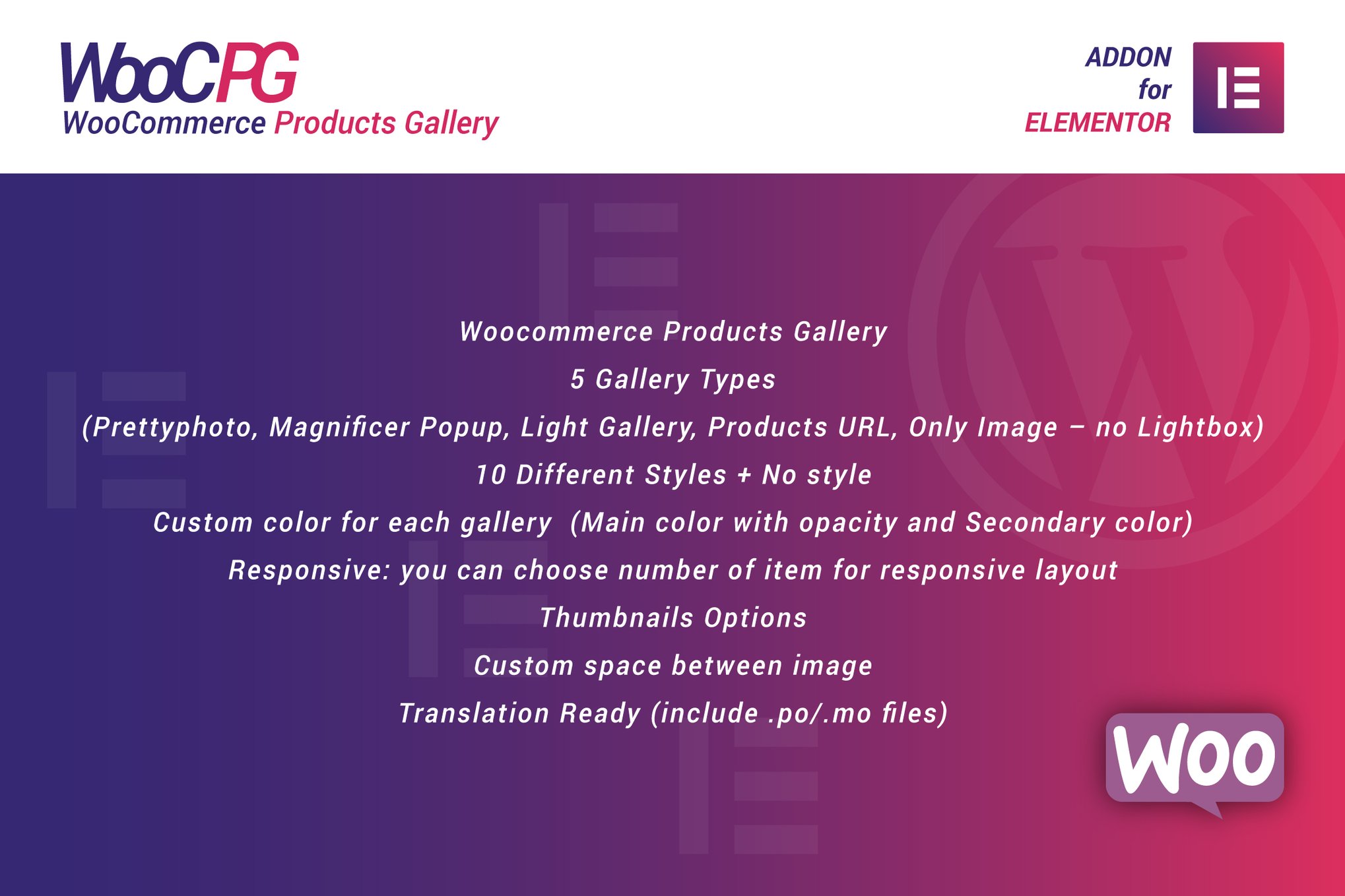 Woocommerce Products Gallery For Elementor
