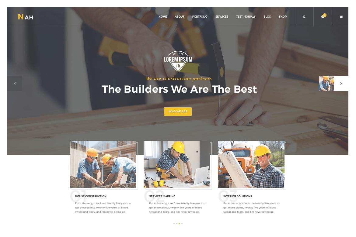Nah Construction, Building Business Wordpress