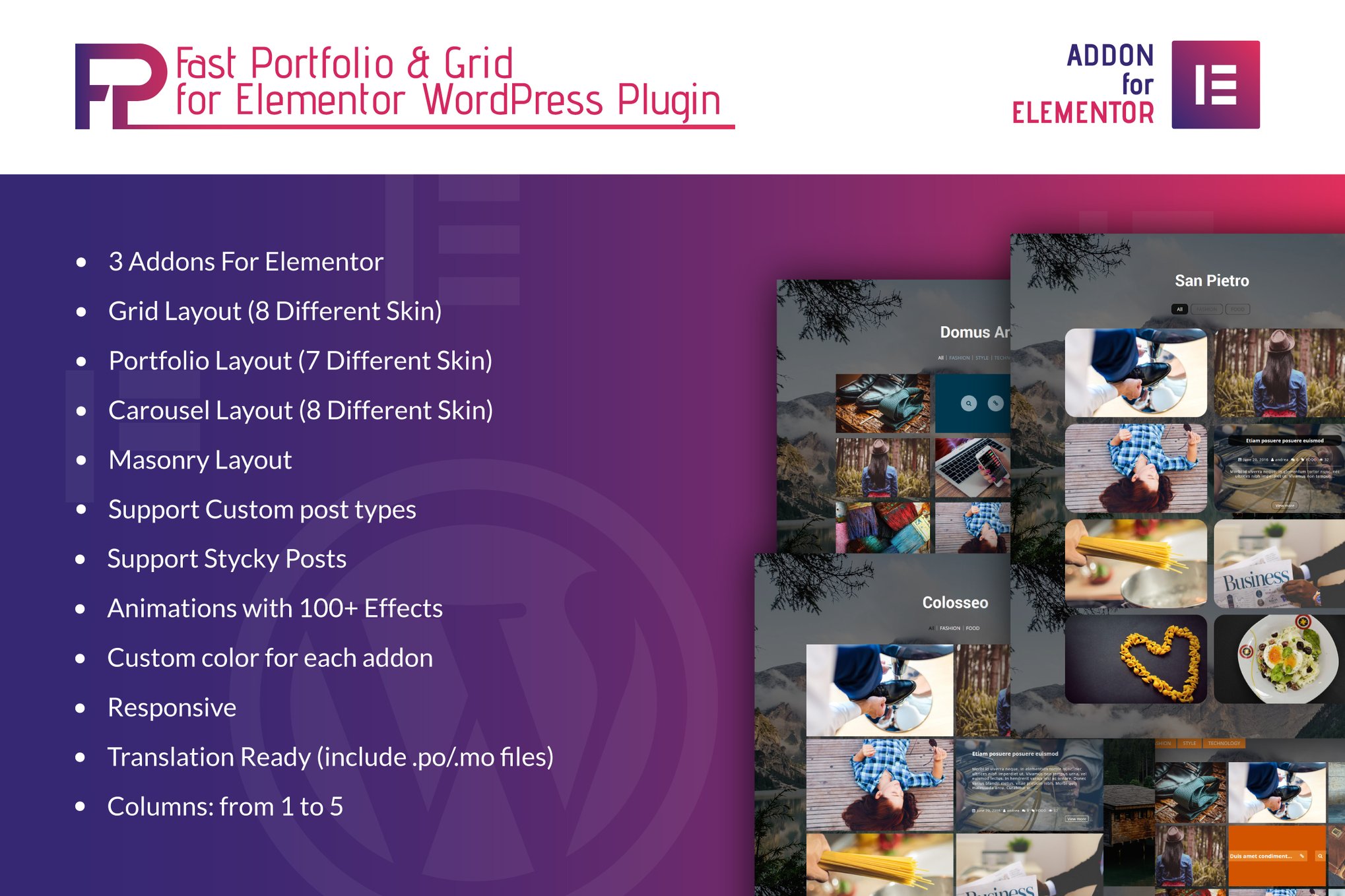 Fast Portfolio & Grid Elementor Wordpress Plugin