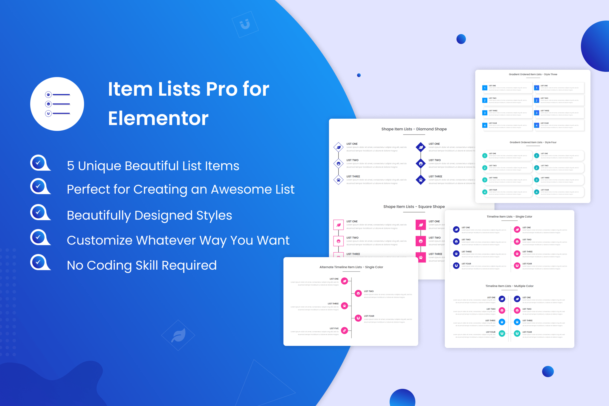 Item Lists Pro For Elementor