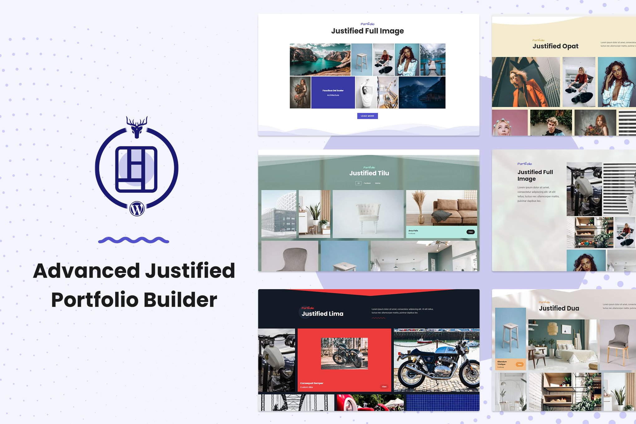 Advanced Justified Portfolio Builder