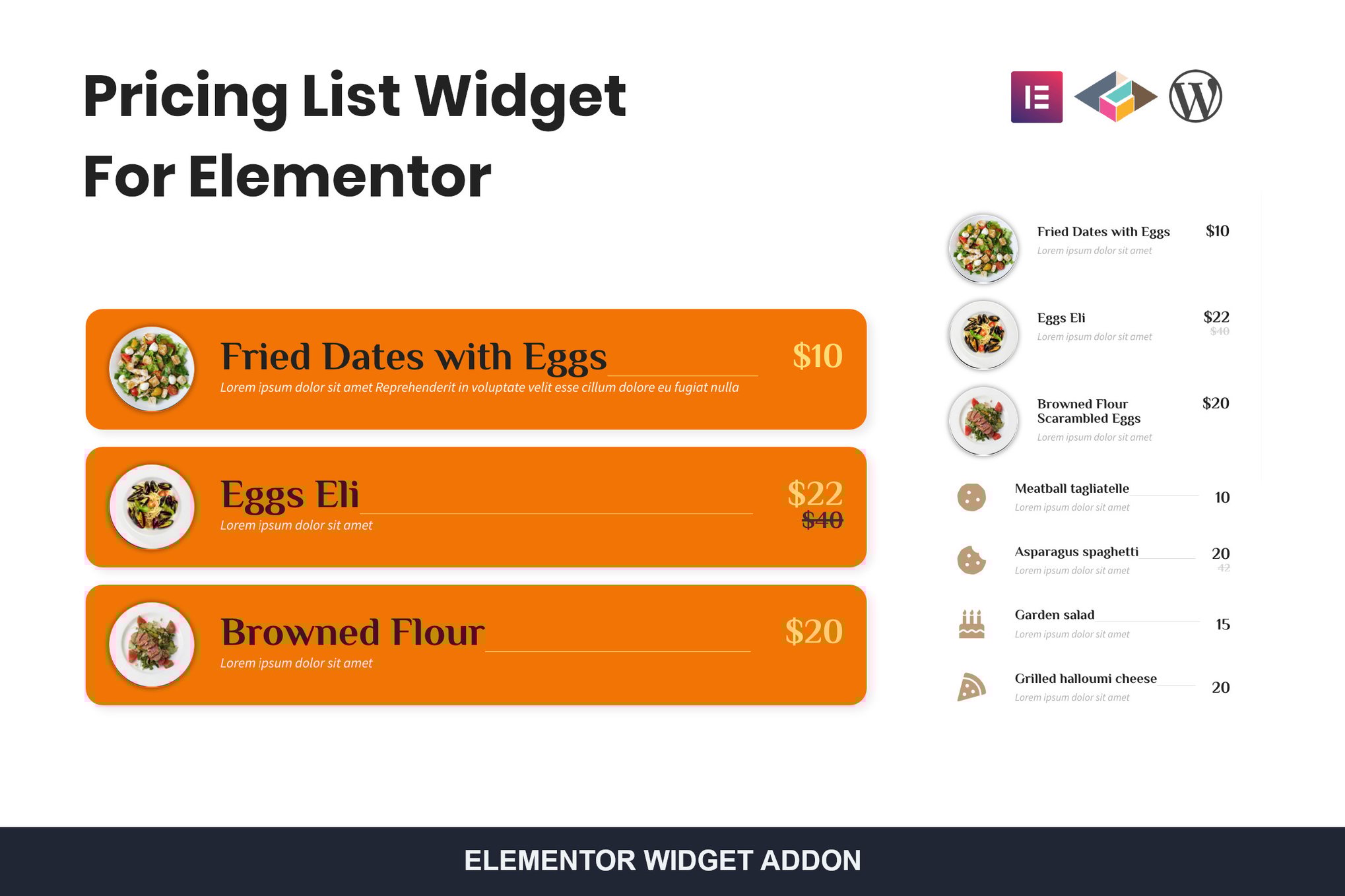 Pricing List Widget For Elementor