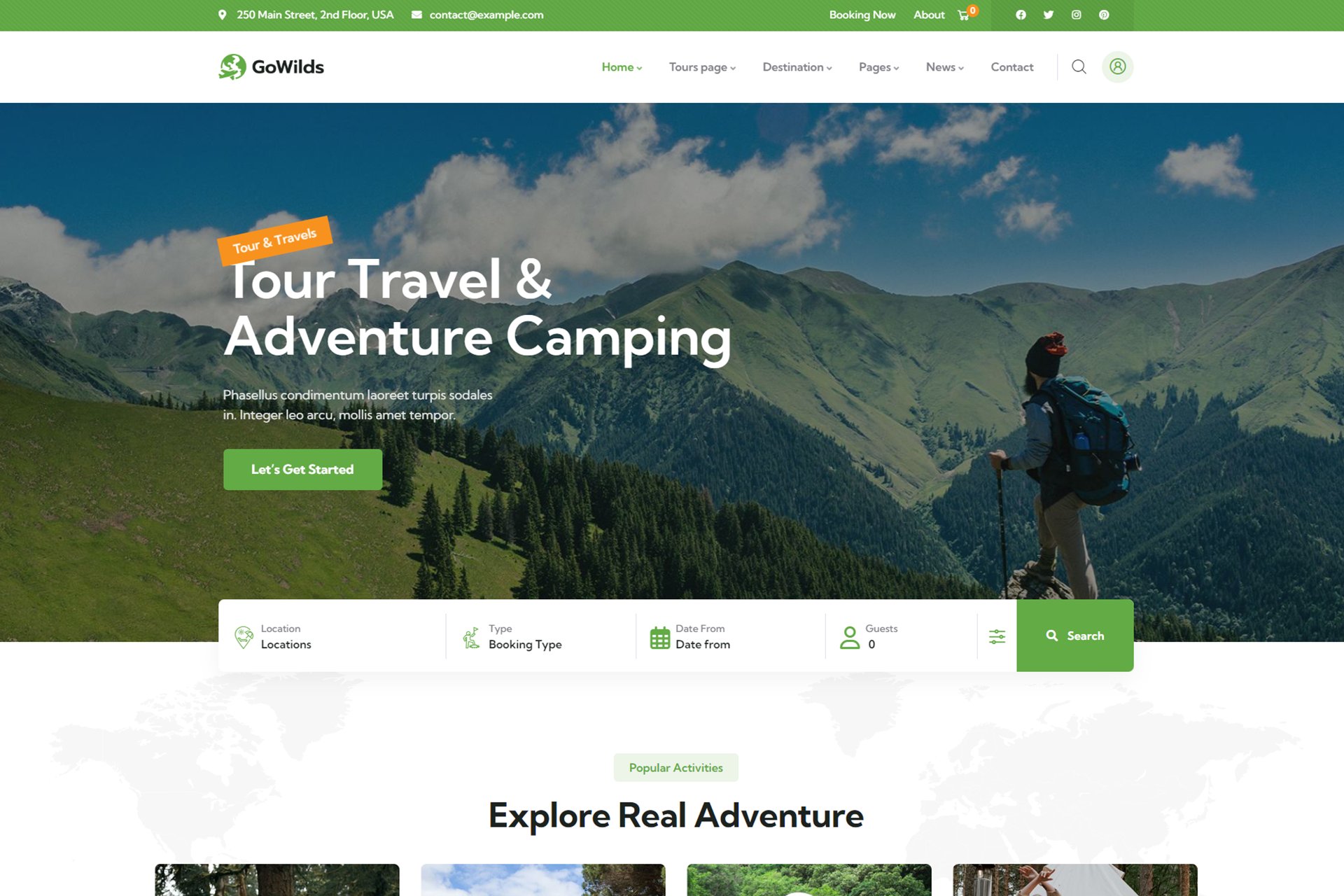 Gowilds – Travel & Tour Booking Wordpress Theme