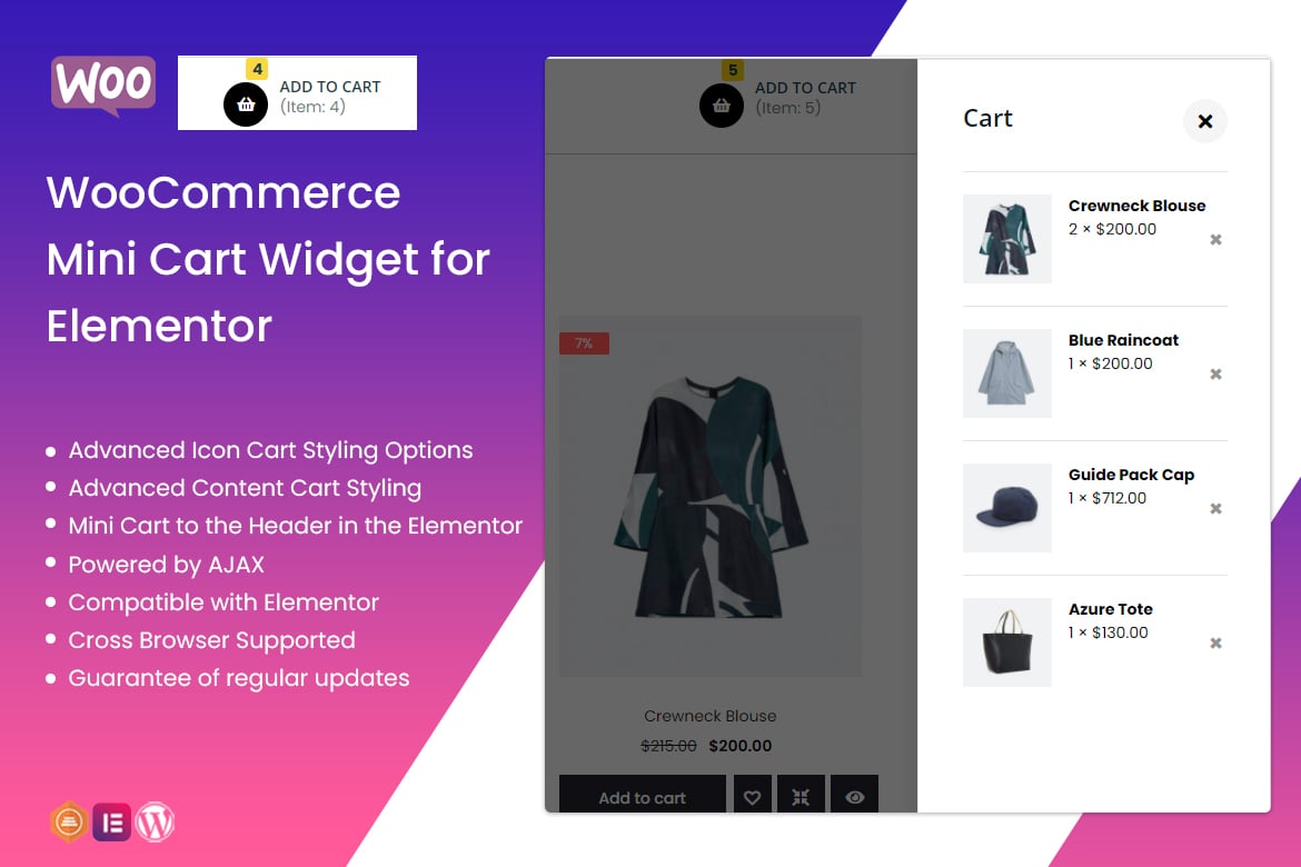 Woocommerce Mini Cart Widget For Elementor