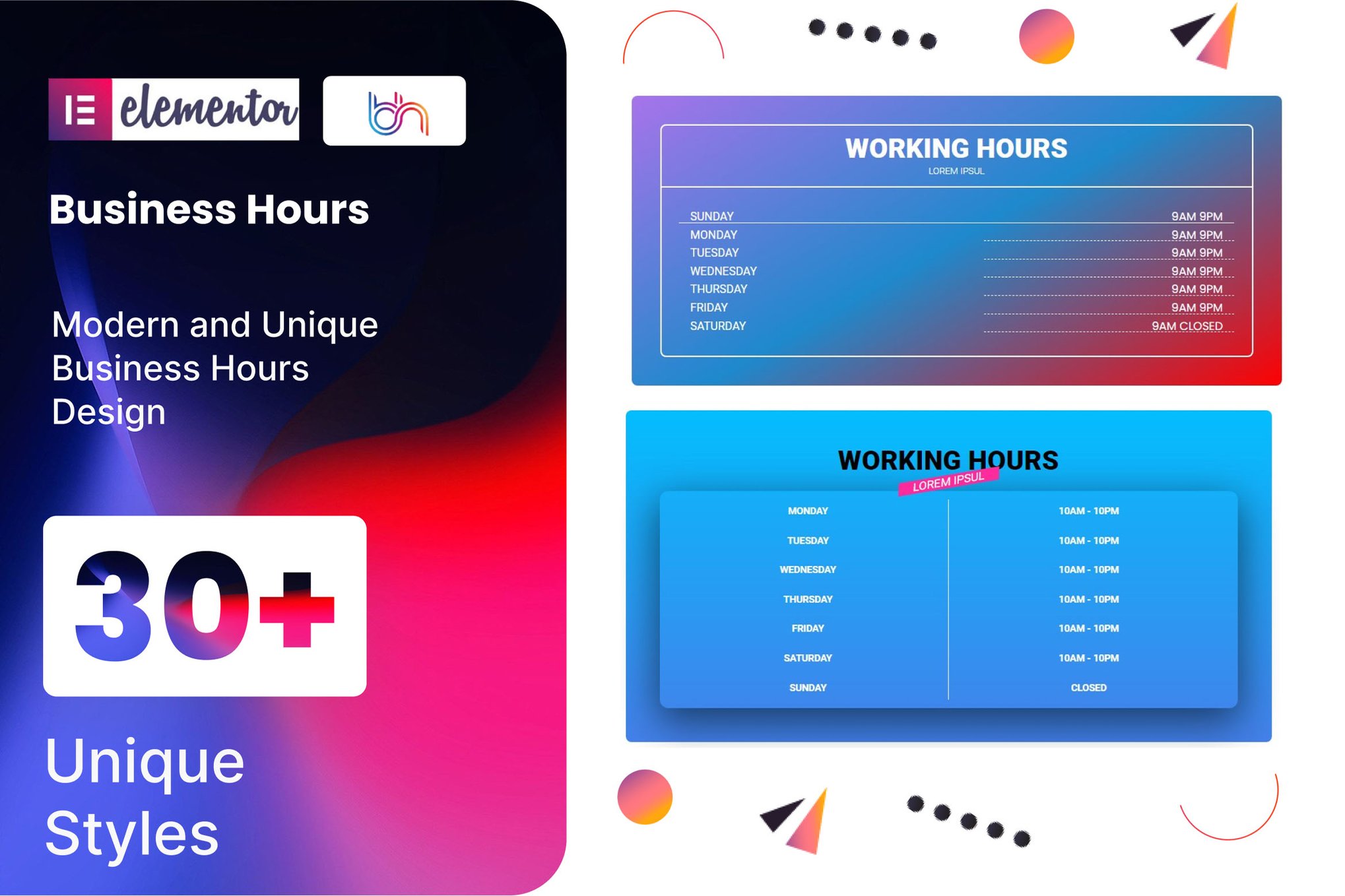 Bwd Business Hours Addon For Elementor