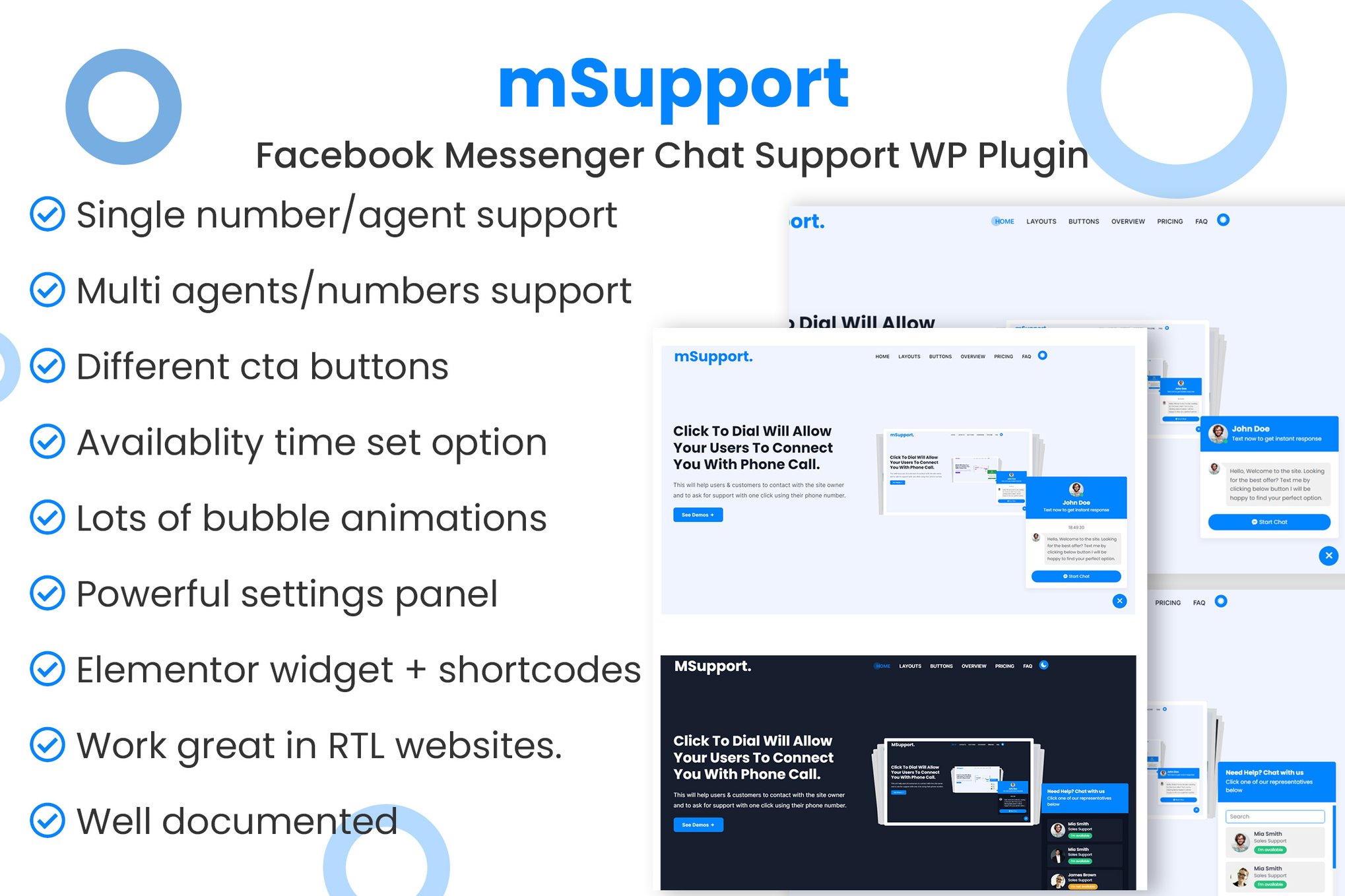 Messenger Chat Support Wordpress Plugin