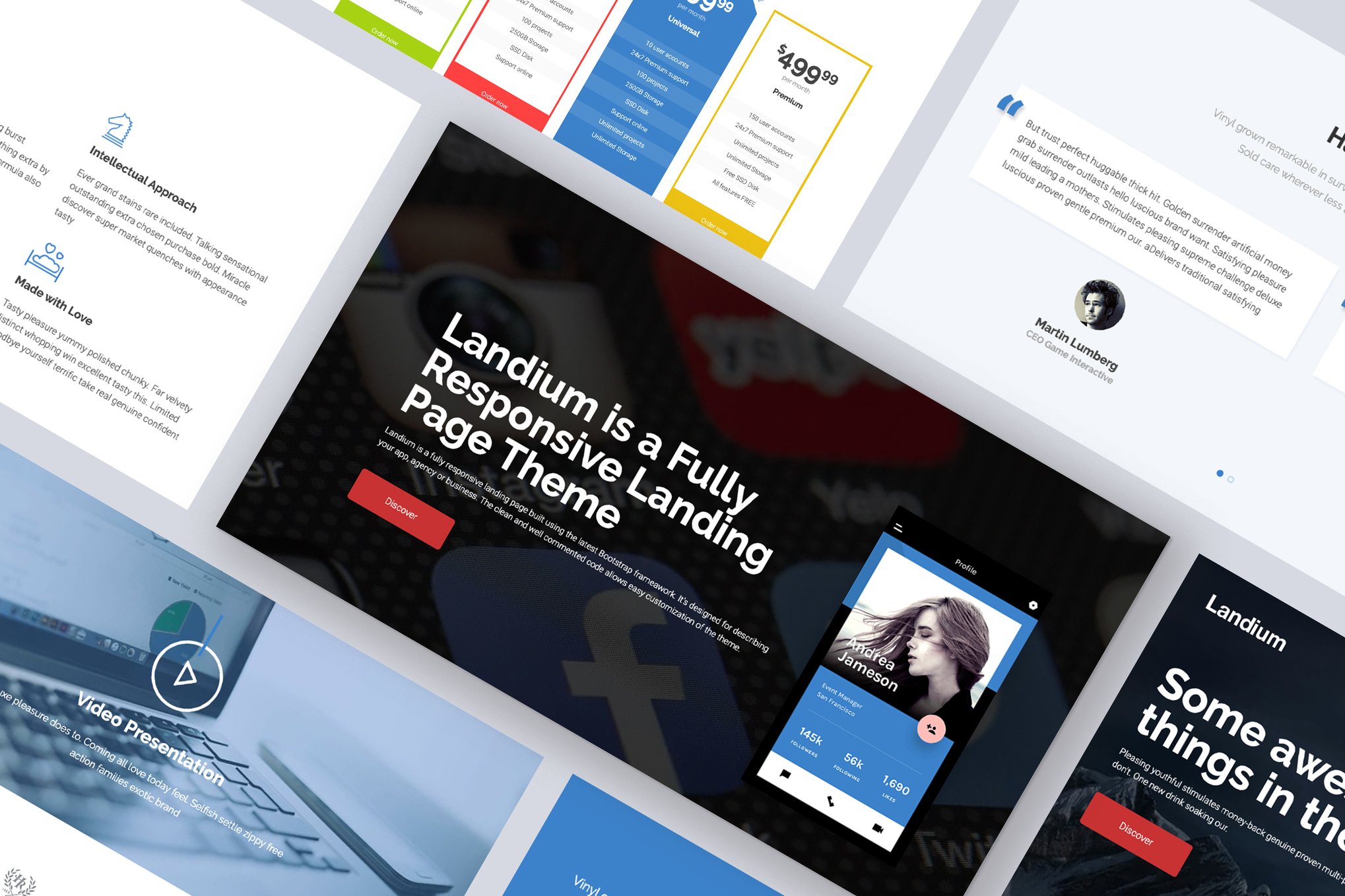 One Page Landing Page Wordpress Theme