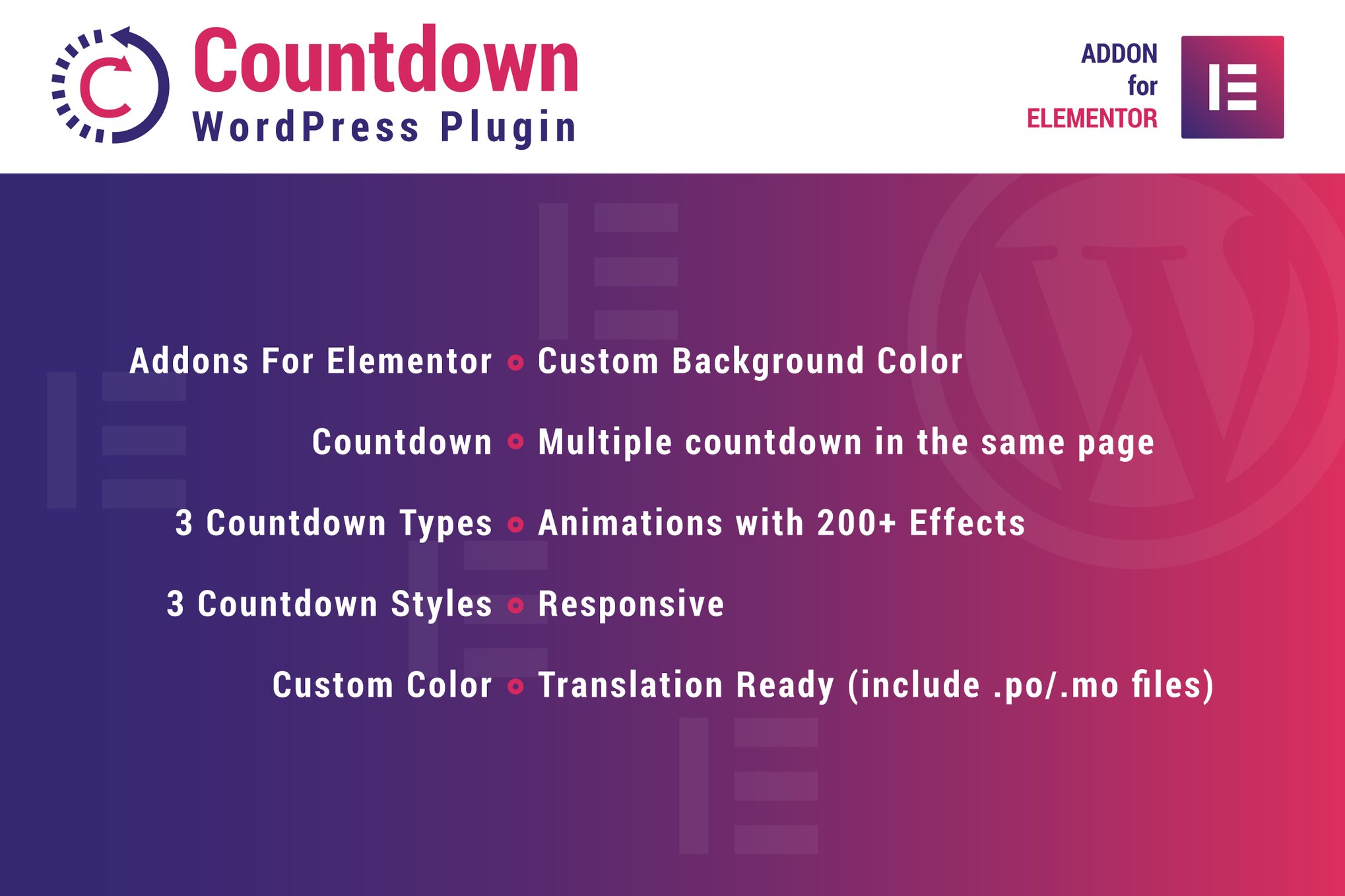 Countdown For Elementor Wordpress Plugin